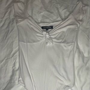 Kittenish White Bodysuit